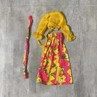 Vintage 1973 Barbie MOD Best Buy Fashion 8683 Yellow Blouse Skirt & HTF SCARF
