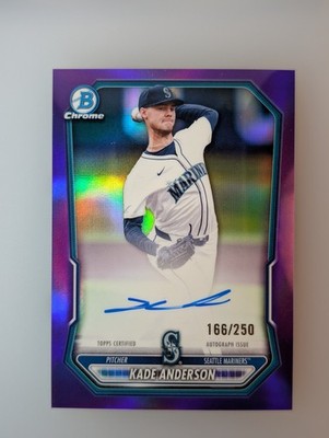 2026 Bowman Kade Anderson Purple Refractor Auto /250 Mariners CPA-KAN