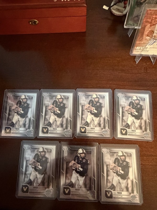 2025 Topps Bowman University Diego Pavia Base Card Lot (7) - Vandy QB