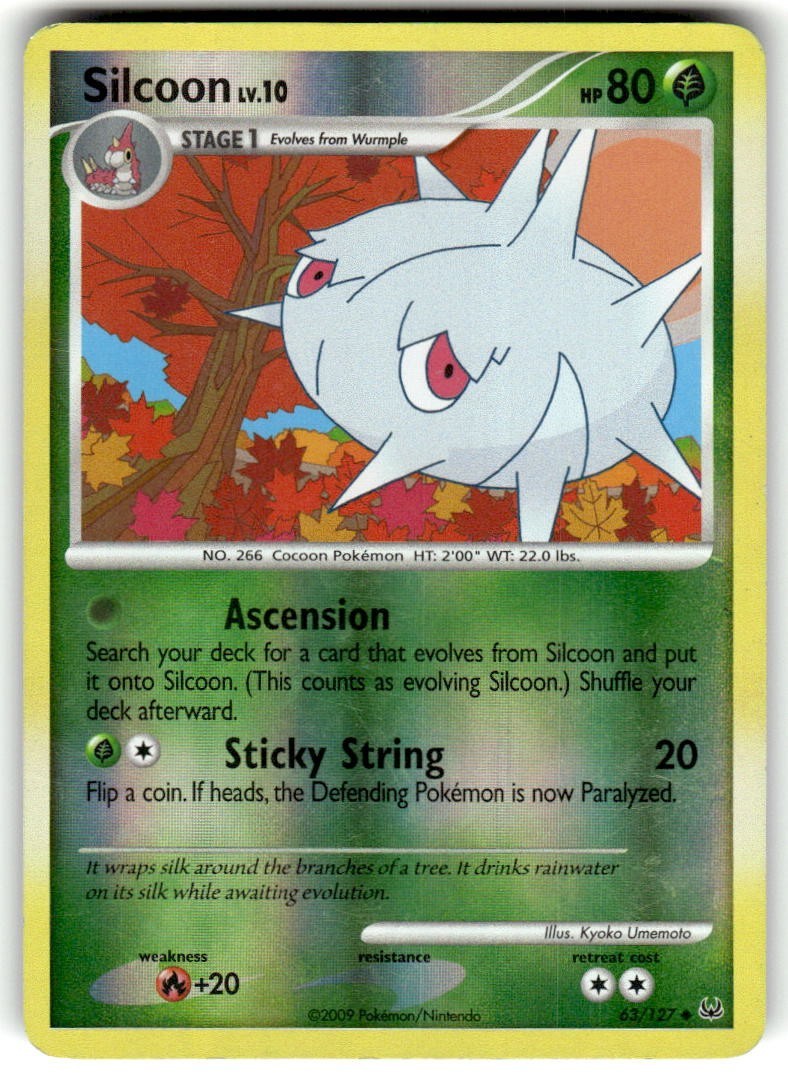 Pokemon Card - Silcoon Platinum 63/127 Uncommon Reverse Holo