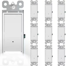 15 Amp Smart Single-Pole Illuminated Toggle Light Switch White 10-Pack MG-104-SP