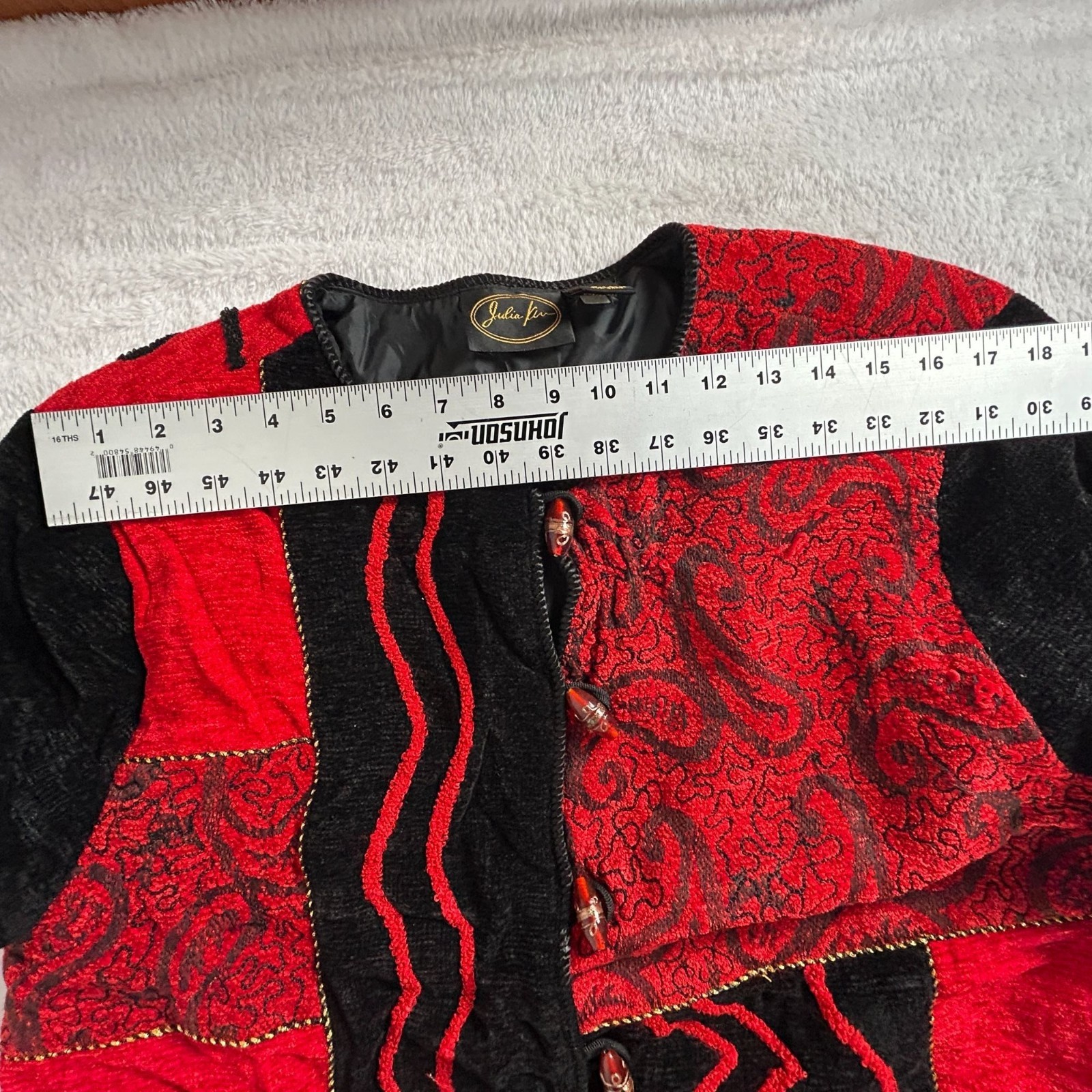 Julia Kin Womens Medium Patchwork Jacket Button-U… - image 4