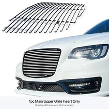 For Chrysler 300 15-23 1-Pc Chrome Polished 8x6 mm Horizontal Billet Main Grille