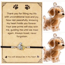 Dog Memorial Gifts for Loss of Dog Set with a Memorial Bracelet a Sympathy Ca...