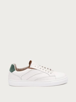 FRAU Herrenschuhe Sneaker aus weichem Leder Farbe Weiß New 2026
