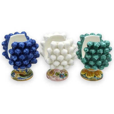Tür Servietten Zapfen, Keramik Caltagirone, H 13 X 11 CM Ca. (1Unità) Div Col