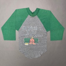 Vintage 1980s Kids Ziggy Raglan Jersey T Shirt Comic Strip 1982 80s YOUTH SMALL