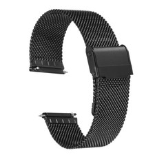 316L Stainless Steel Mesh Watch Band 21mm Quick Release Adjust Strap, Black