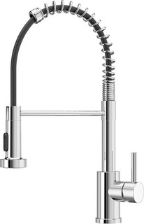FORIOUS Brass Chrome Kitchen Sink MIXER TAP w/ Pull Down Spray P38