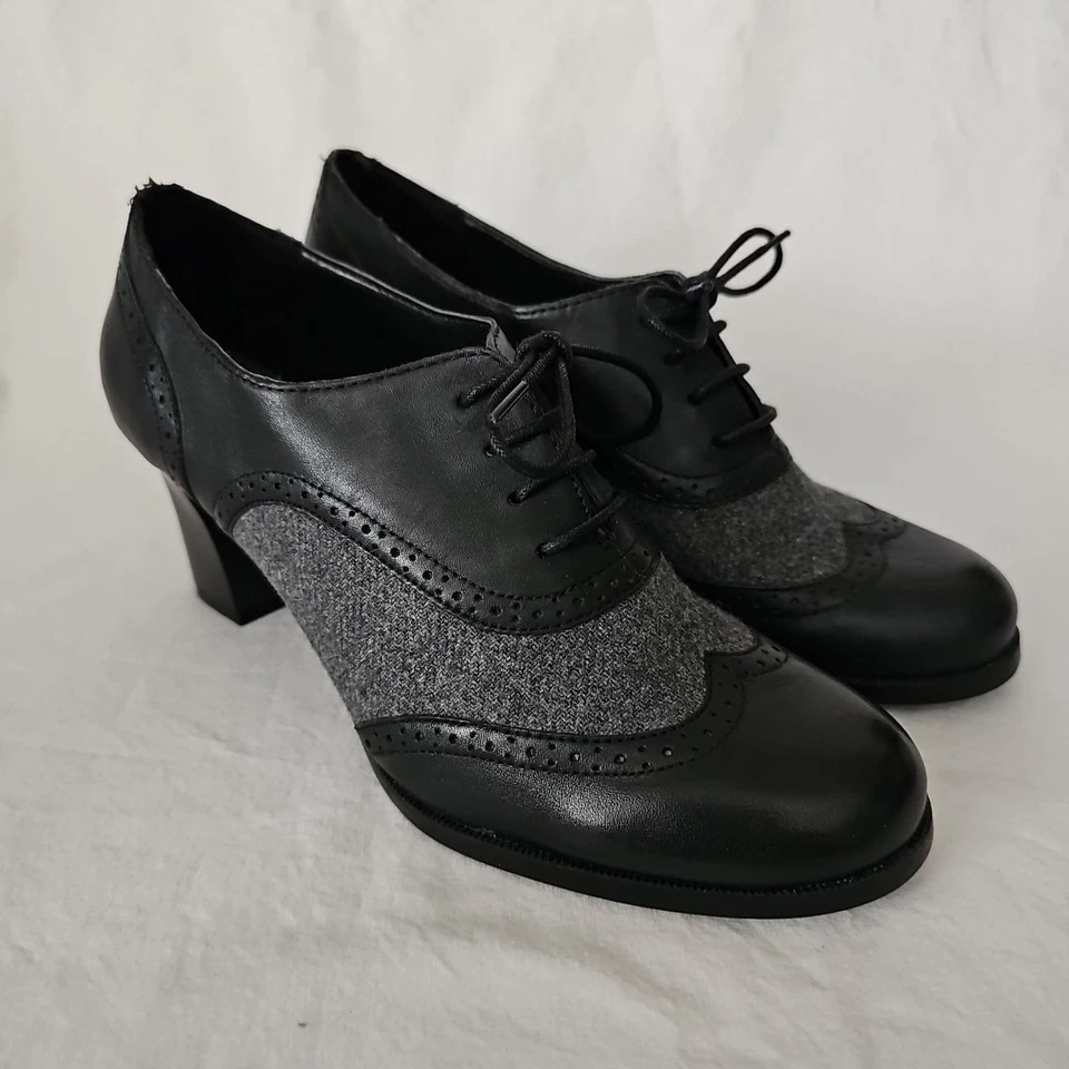 Zapatos Croft & Barrow Marjorie para mujer negros y grises con cordones talla 7,5 Foto 3 de 4