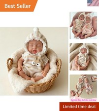 Tiny 6 Inch Sleeping Silicone Baby Doll - Perfect Gift for Children Ages 3 