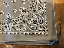 Vintage Have-A-Hank Bandana Light Gray Made in the USA 100% Cotton 21”