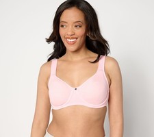 Maya J Women's Bra Sz 44DD Breezies Cotton Full Support Unlined Pink A633129