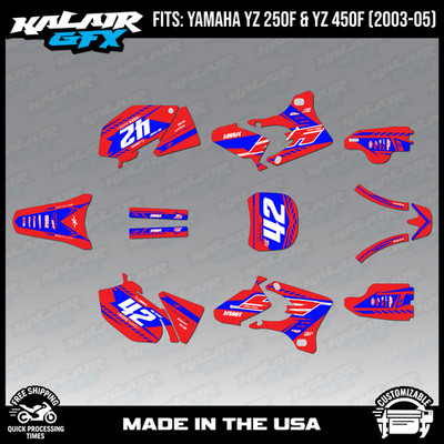 Graphics Kit for Yamaha YZ250F and YZ450F (2003-2005) Lethal - Red Shift