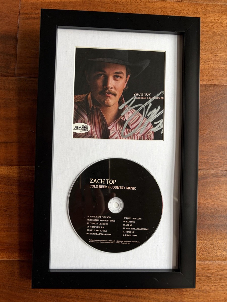 Zach Top Signed CD FRAMED Authenticed Autograph Zach Top Music COA