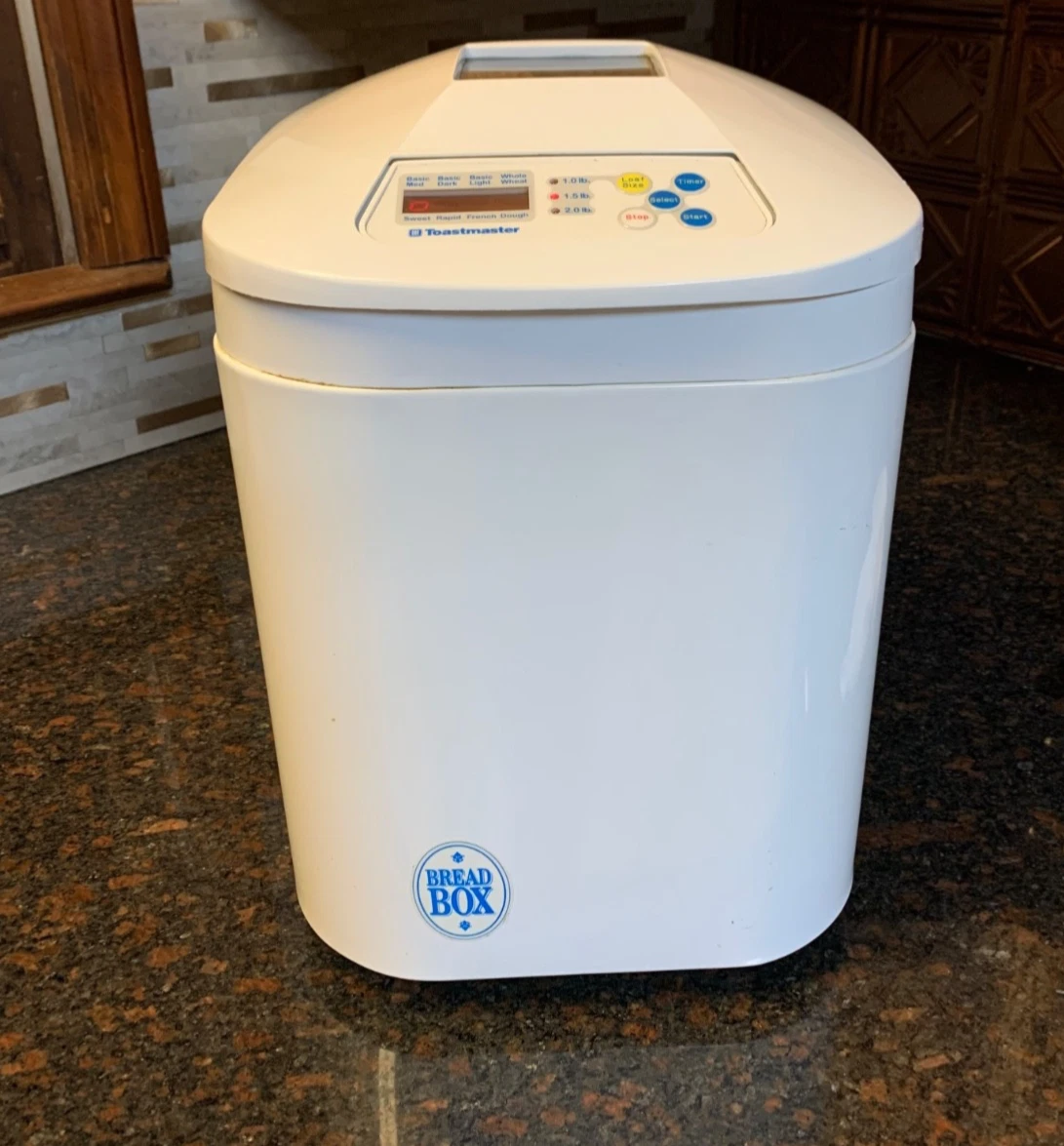 Toastmaster Bread Machine 1148 Bread Maker Horizontal 2 lb Loaf White