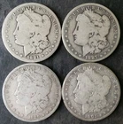 1881 O, 1887 O, 1889 O, and 1901 O $1 Morgan Silver Dollars