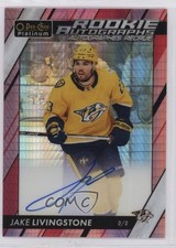 2023 O-Pee-Chee Platinum Rookie Red Prism 24/50 Jake Livingstone #R-LI Auto 1bt2