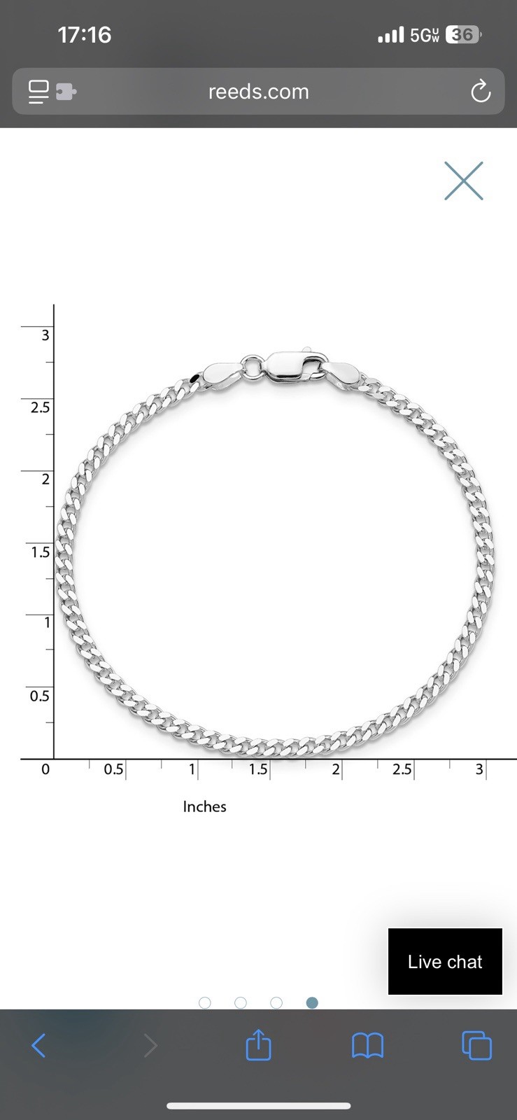 Sterling Silver Solid Curb Chain Bracelet | 3mm |… - image 4