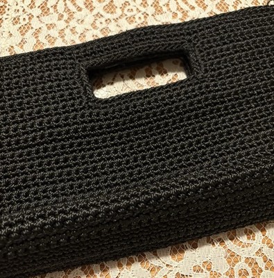 Black Rayon Clutch Bag