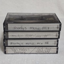 VTG Homemade Mixed Cassette Tape Lot Led Zeppelin Van Halen Rock Metal 1970s 80s