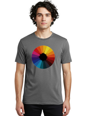 Color-Wheel-Explosion Mens Graphic Tee, 100% Cotton, Casual Summer Wear