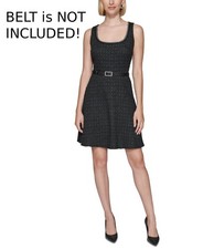 KARL LAGERFELD PARIS Women's Bouclé Tweed Dress Black Size 2 $158 *NO BELT* SALE
