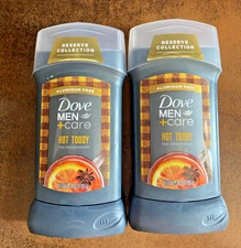 Dove Men + Care Hot Toddy Deodorant - Aluminum Free **LOT OF 2**