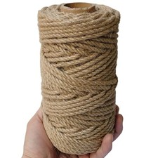 5mm Jute Twine, 164 Feet Braided Jute Rope, Heavy Duty and Thick 5mm 164ft