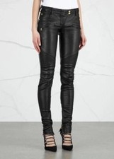 Women's Black Leather Pant 100 Real Lambskin Moto Biker Classic Slim fit
