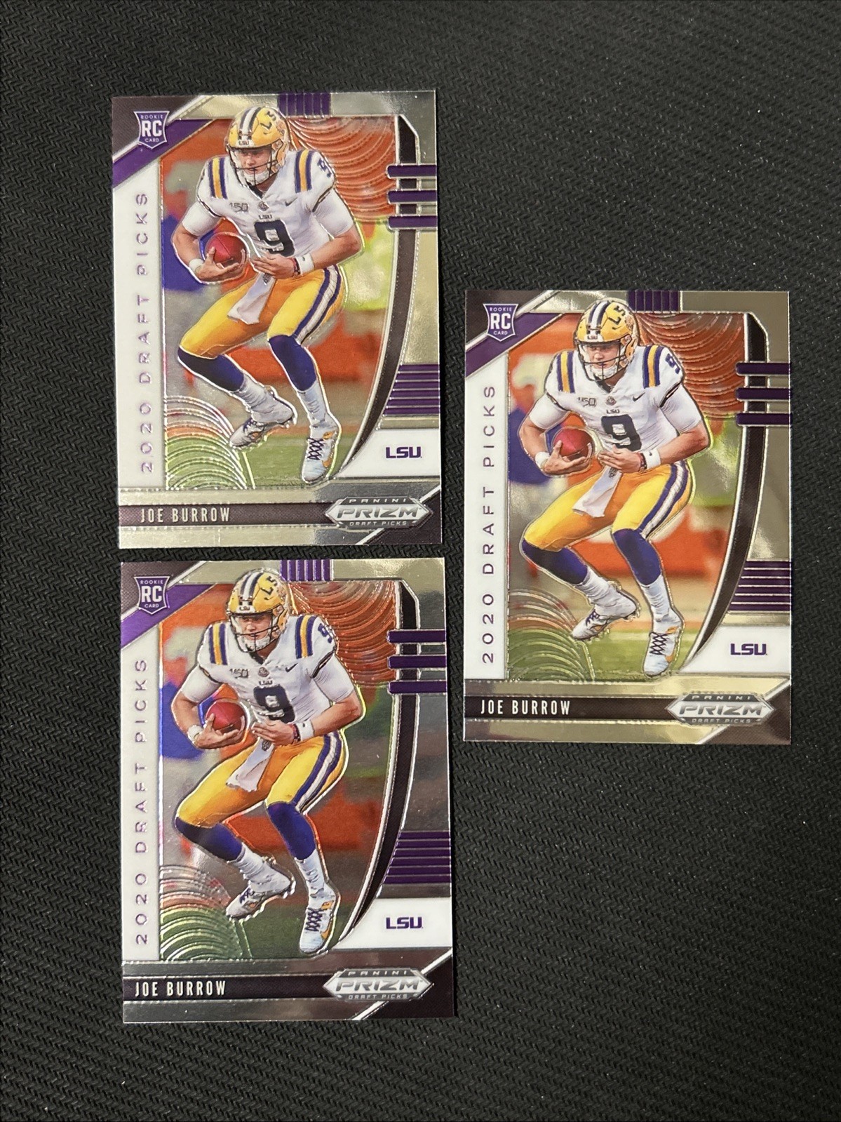 2020 Panini Prizm Draft Picks JOE BURROW Rookie RC LSU Tigers #105 Bengals X3