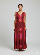 Womens Plus Size Curve Abstract Print Maxi Elasticated Dress Up to UK SIZE22 P19