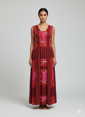 Womens Plus Size Curve Abstract Print Maxi Elasticated Dress Up to UK SIZE22 P19