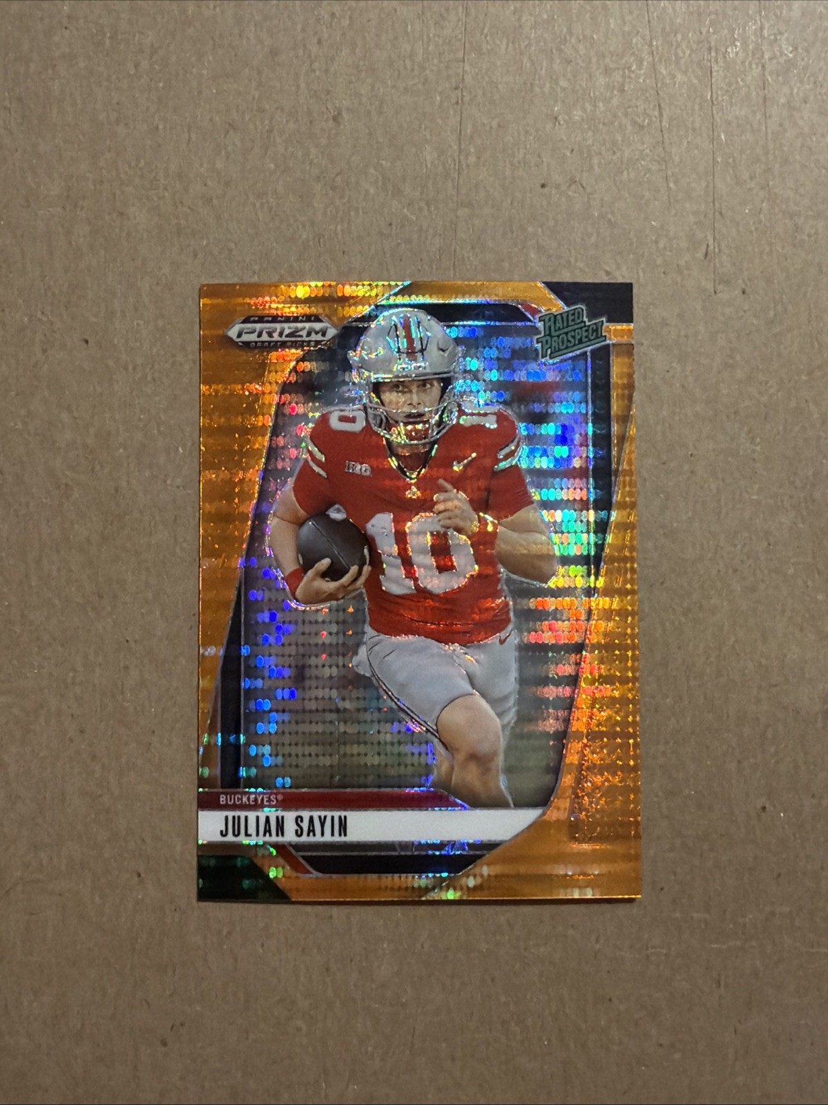 2025 Panini Prizm Draft Picks - Julian Sayin #161 Orange Pulsar Prizm /75 🔥🔥🔥
