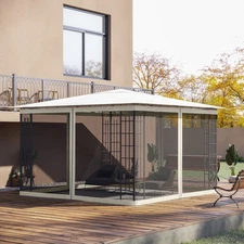 Universal Replacement Mesh Netting Screen Walls for 10' x 12' Gazebo, White