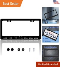 Cute Black Cat Decorative License Plate Frame - Secure And Rattle-proof Design