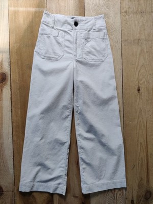 NEU MIT ETIKETT MAEVE ANTHROPOLOGIE JEANS W25 CREME COLETTE KORD WEITE KURZE HOSE DAMEN