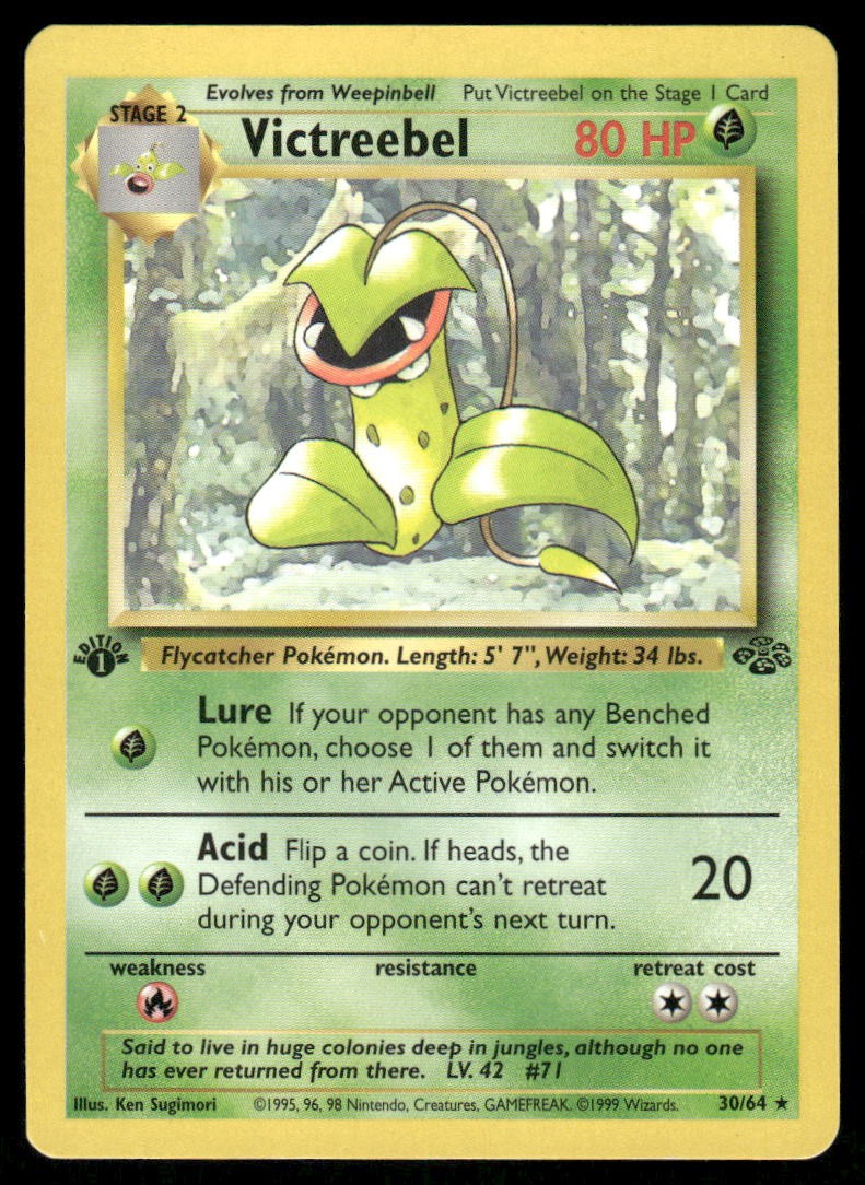 Pokemon Cards Victreebel 30/64 1st Edition Jungle Rare NM EBAY LIVE FRIDAY