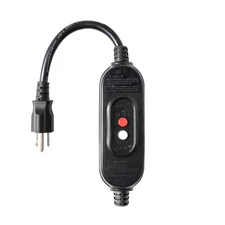 GFCI Inline Plug Assembly 3 Prong Auto-MonitorAuto Reset Waterproof Ground Fa...