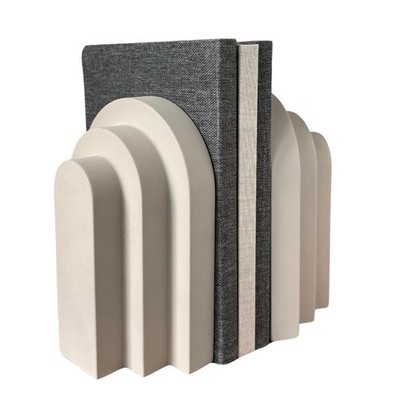 Concrete Heavy Book Ends Decorative - Decorative Bookends for Heavy Books - B...