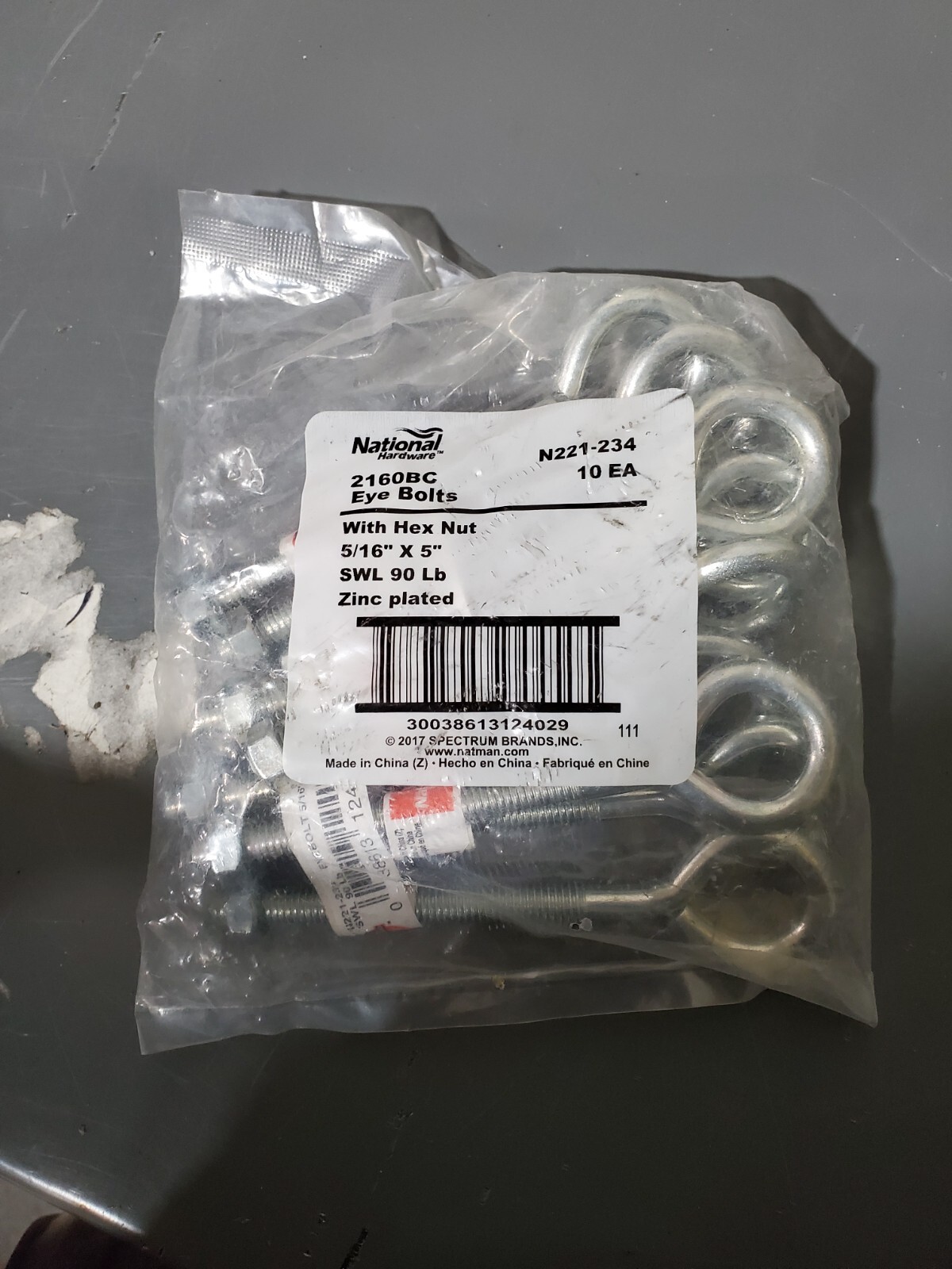Eye Bolt w/Hex Nut 5" 90lb National Hardware N221234 *10PACK* eBay