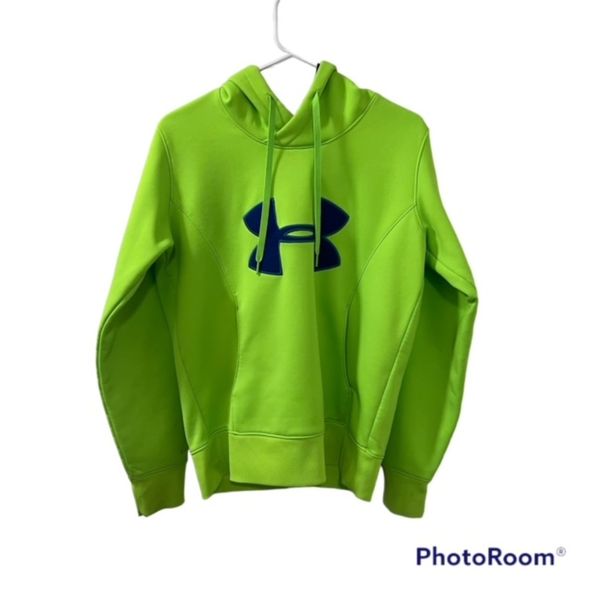 Under Armour Womens Neon Green Semi Fitted Sweatshirt Hoodie Size Medium