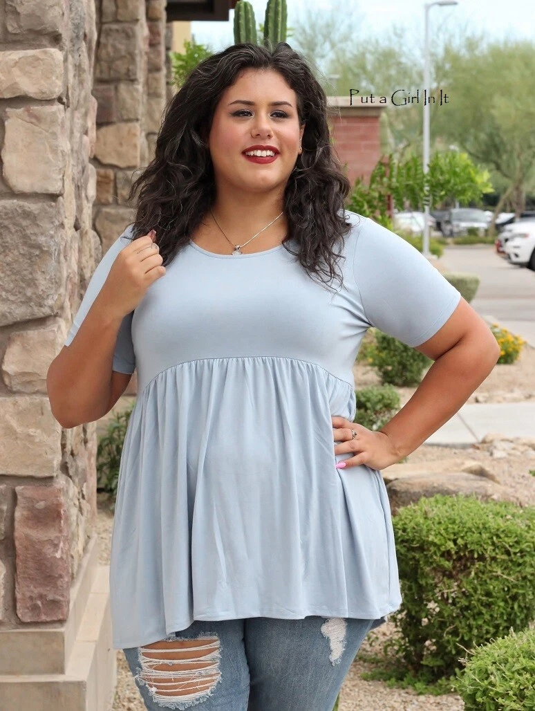 Plus size 2024 babydoll tops