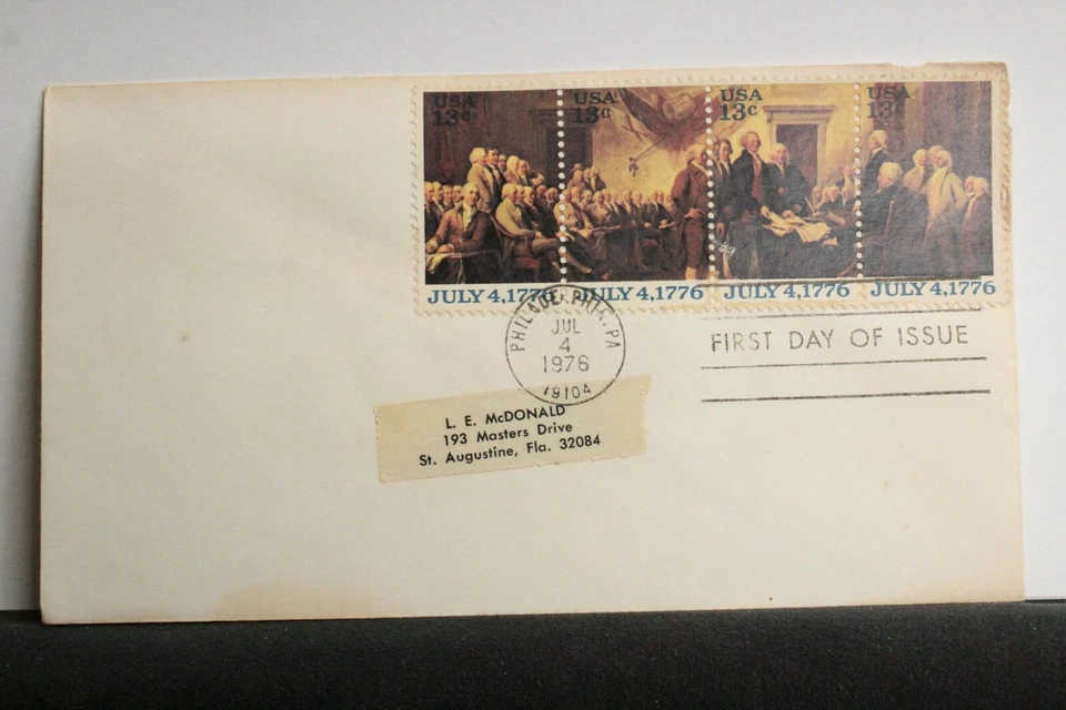 USPS First Day Issue #1691-94 – 1976 13c Declaration of Independence ST1259 - Image 3 of 4