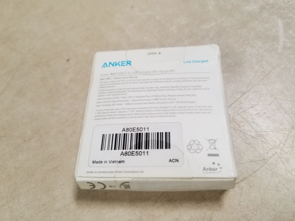 Cable Anker 543 USB-C a USB-C (3 pies Bio-Naylon) A80E5 Foto 2 de 3