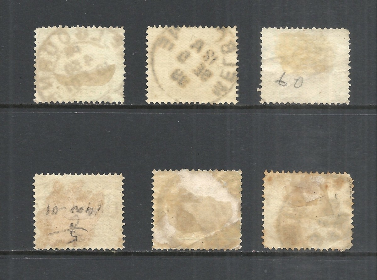 VICTORIA SCOTT 180 USED x 6 - 1891 1/2p EMERALD - QUEEN VICTORIA