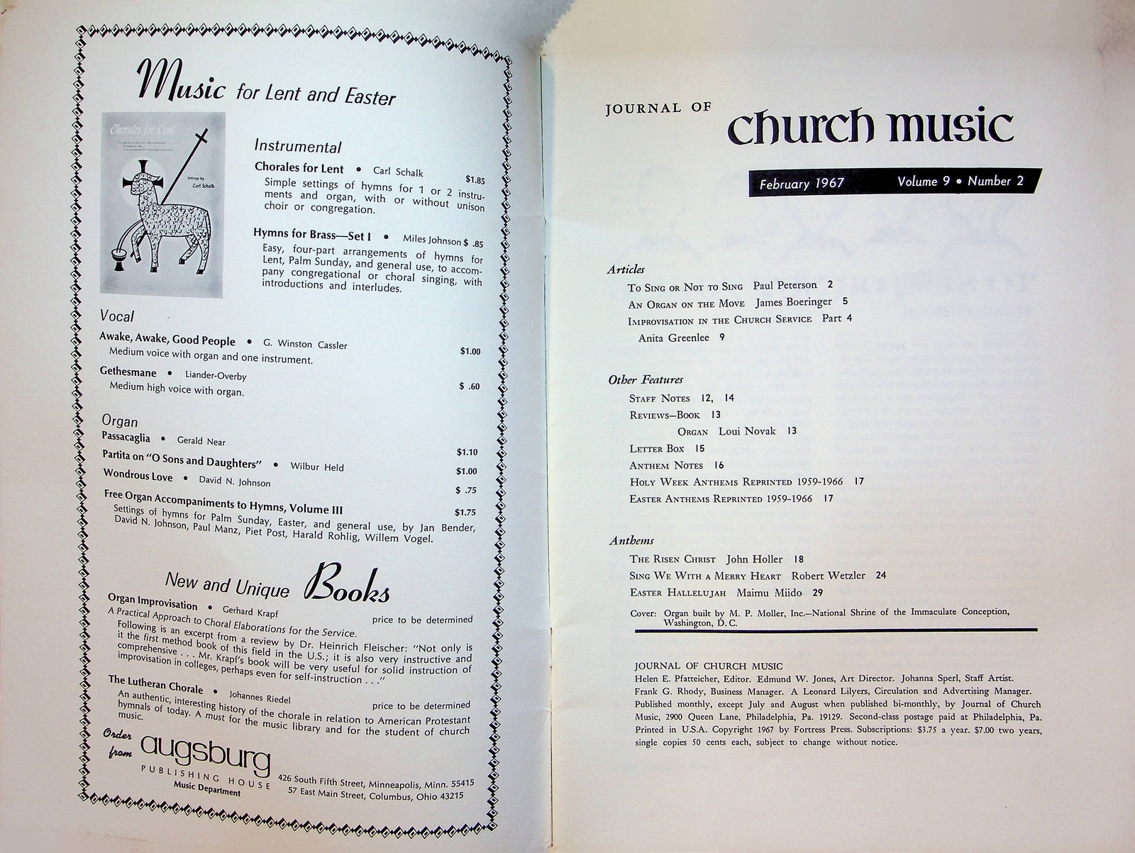 Church Music Magazine Feb 1967 Improvisation in Worship Services