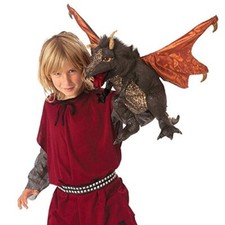 Folkmanis Black Dragon Hand Puppet Plush