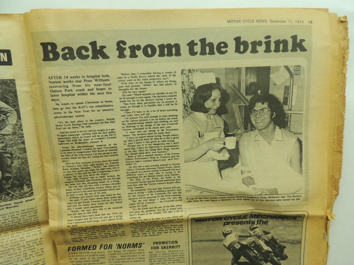 Dec 1974 Motorcycle Newspaper News Triumph Norton BSA Laverda