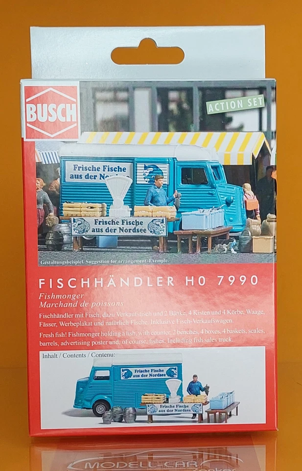 Busch 7990 Action-Set: Fischhändler H0 1:87 NEU !